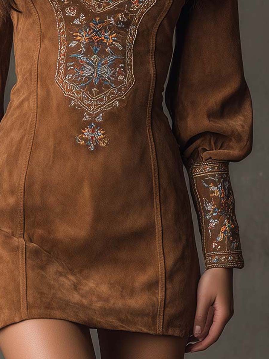 Aurelia™ – Embroidered Boho Mini Dress