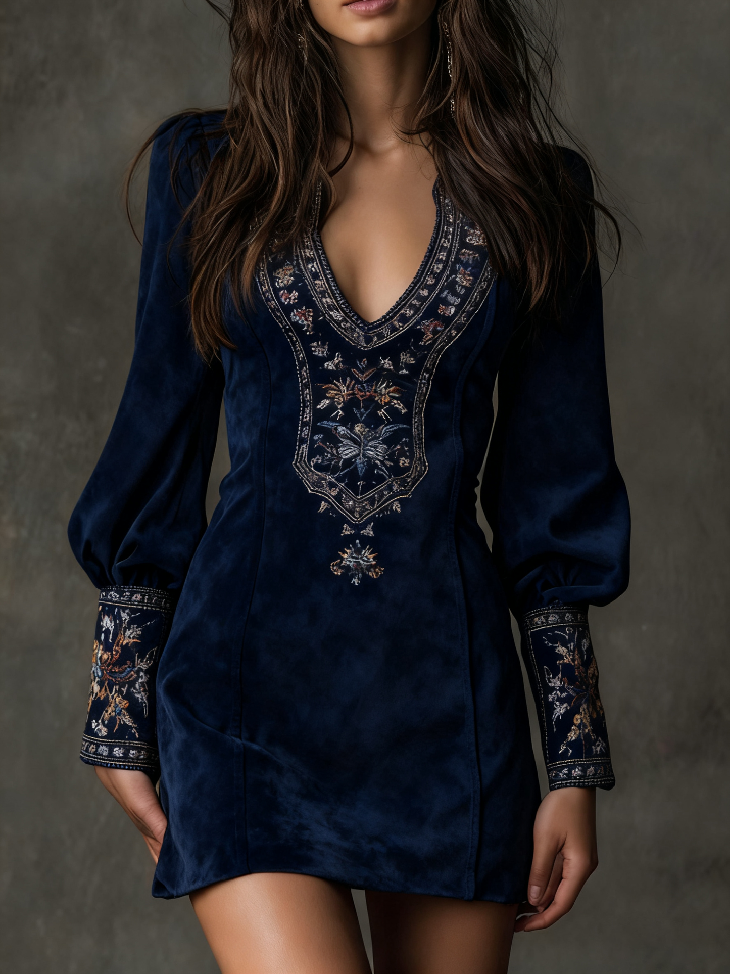 Aurelia™ – Embroidered Boho Mini Dress