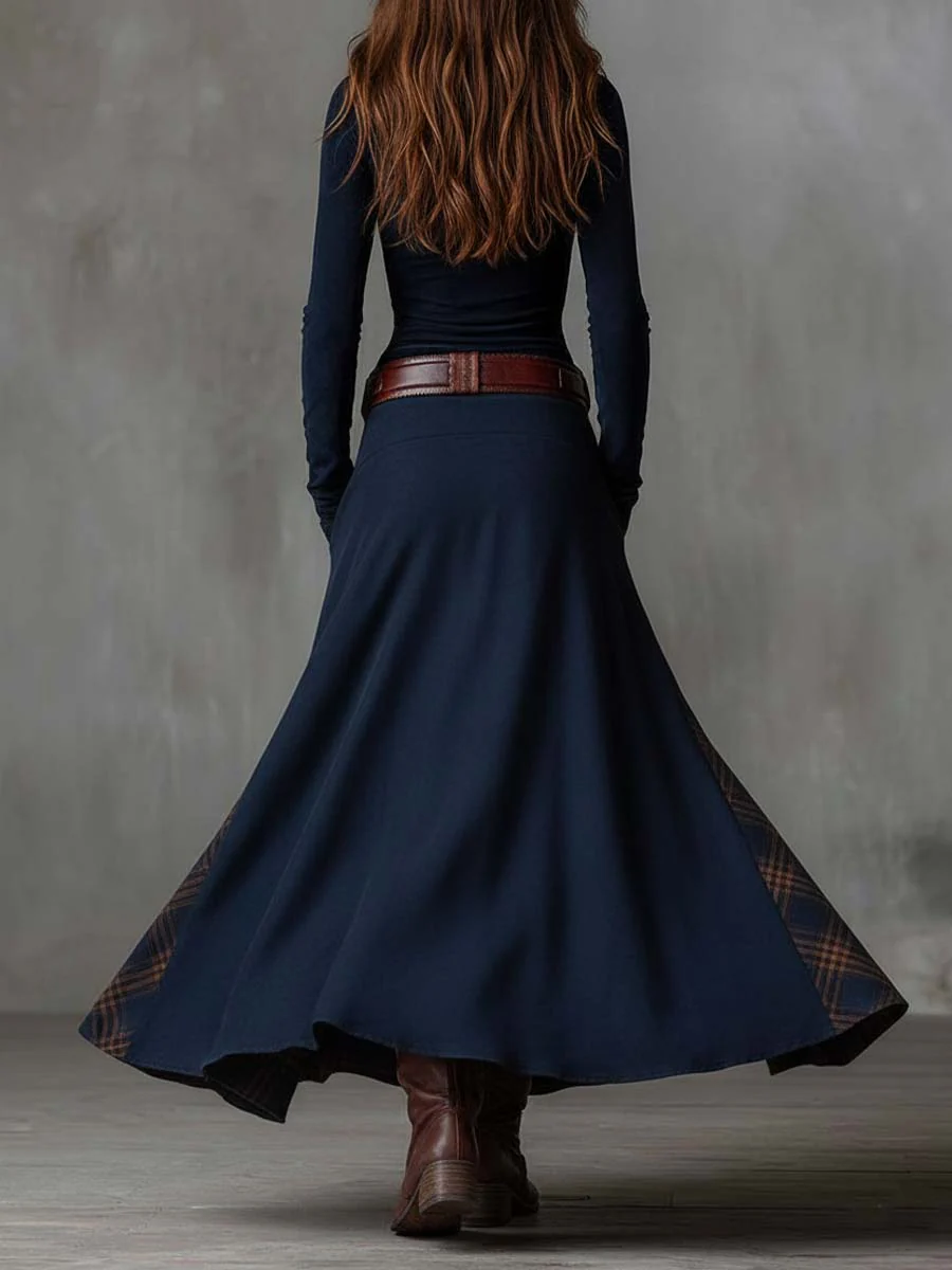 Vintage-Inspired Tailored Maxi Dress