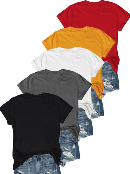 OLIVE™ - Avslappnad kortärmad t-shirt (5-pack)