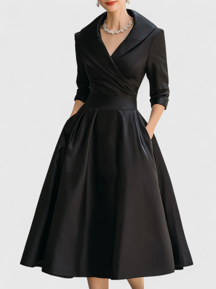 AllureGrace™ – Elegant Vintage Midi Dress