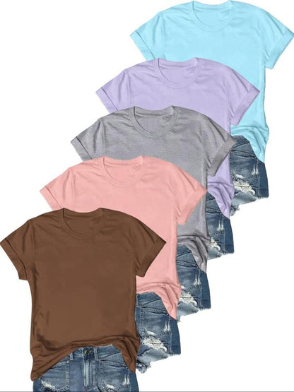 OLIVE™ - Avslappnad kortärmad t-shirt (5-pack)