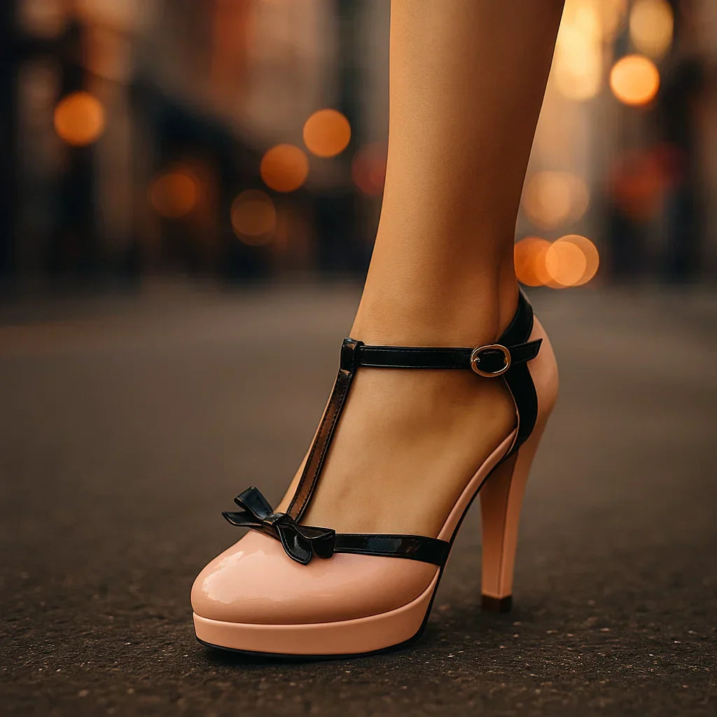 Elowyn™ Bow Detail Leather Heels