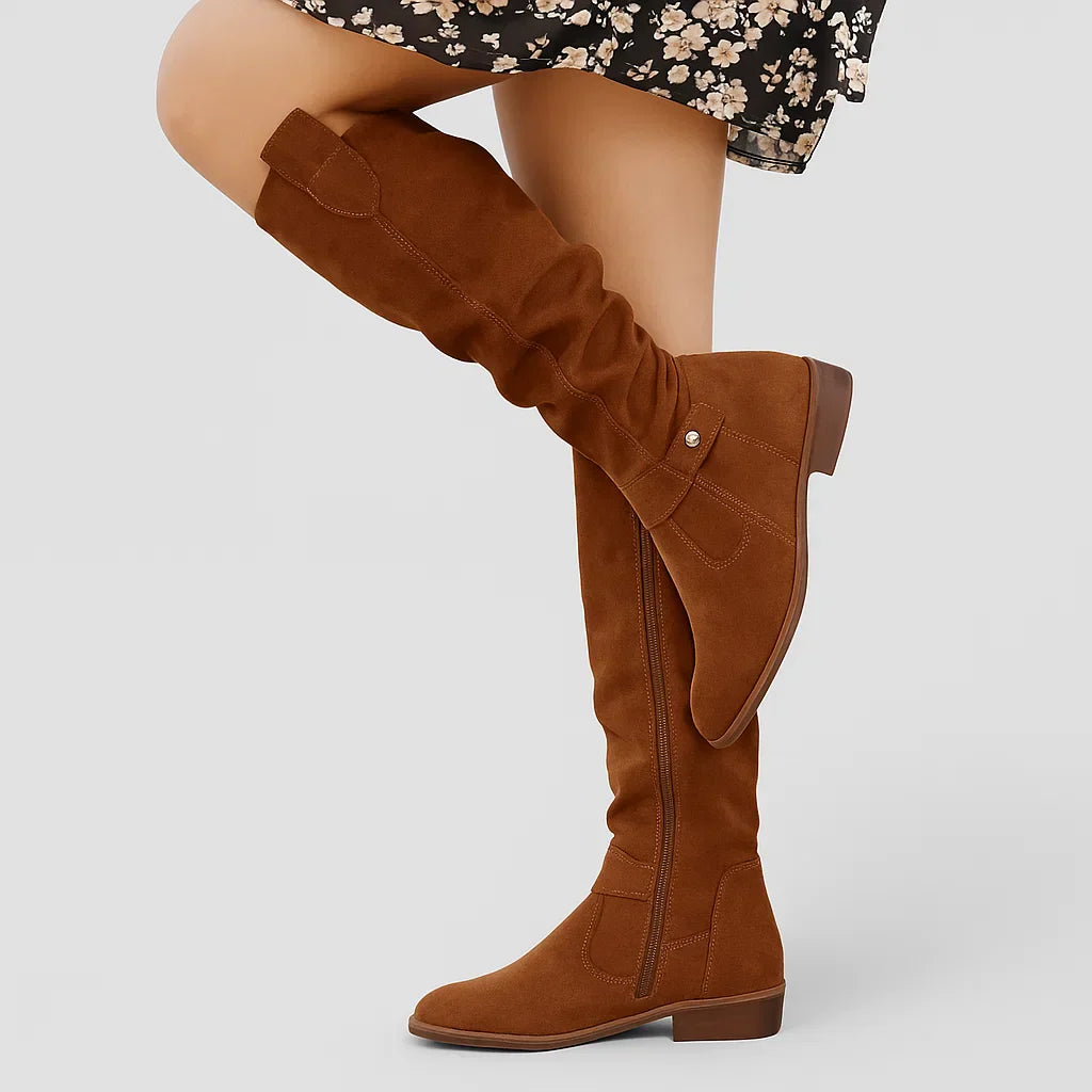 Valenor™ – Slouch Knee-High Suede Boots