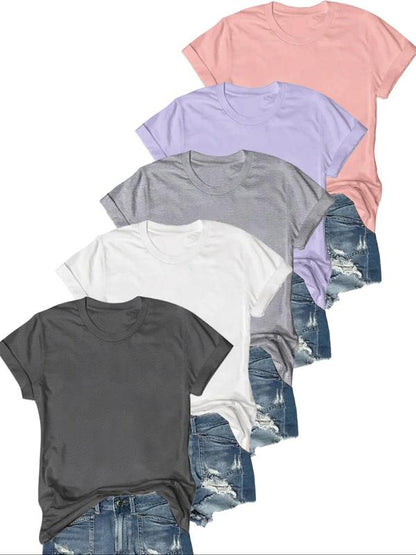 OLIVE™ - Avslappnad kortärmad t-shirt (5-pack)
