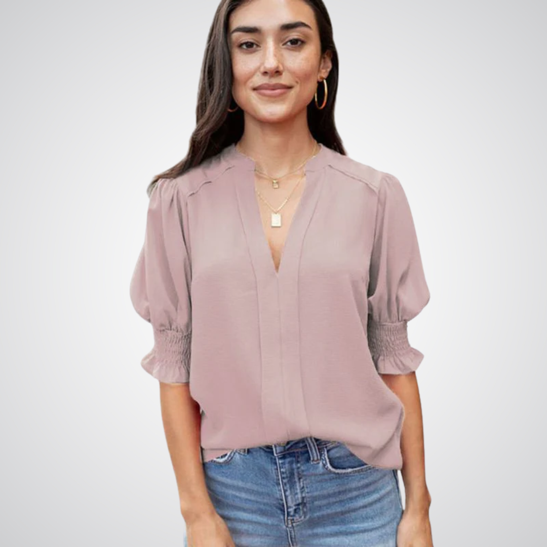 MONICA™ – Snygg blus med v-ringning
