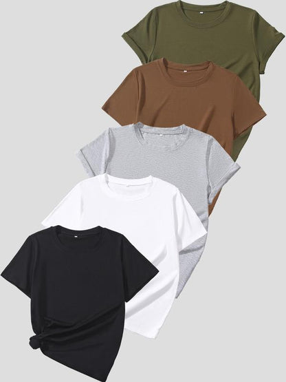 OLIVE™ - Avslappnad kortärmad t-shirt (5-pack)