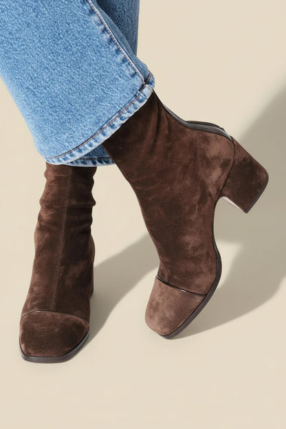 Calira™ – Suede Ankle Block Heel Boots