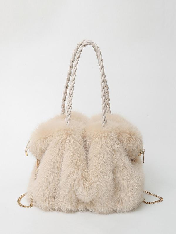 LuxeFrost™ – Plush Faux-Fur Shoulder Bag