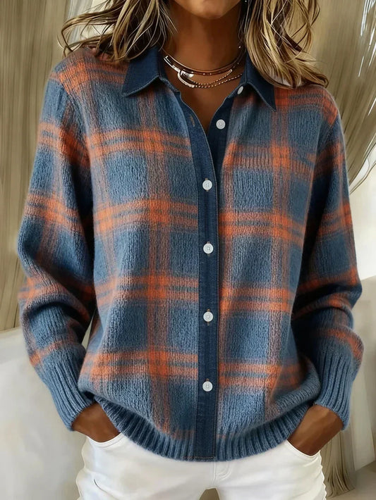 Asteron™ – Soft Plaid Button Knit Shirt