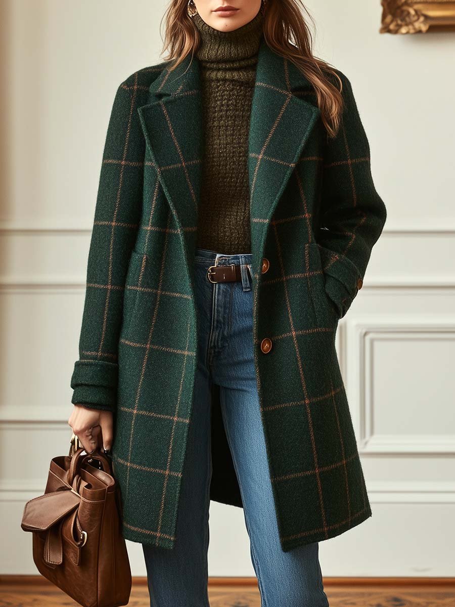Ardelle™ – Classic Check Wool Coat