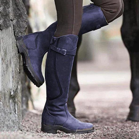 Ravelle™ – Leather Knee-High Utility Boots