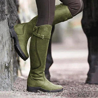 Ravelle™ – Leather Knee-High Utility Boots